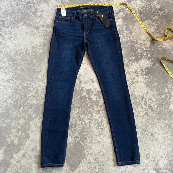 Express Denim Leggings mid rise size 8R medium wash new 30 Inch Inseam New